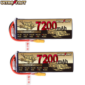 Siêu nhanh 6S 75C 22.2V 7200mAh licoo2 pin Lithium ion gói cho RC Xe thuyền FPV bay không người lái - Product Image 1