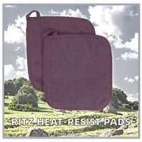 Ritz Terry Potholder, protège-plat résistant à la chaleur, durable, 100% coton, design ergonomique, adhérence optimale, séchage rapide