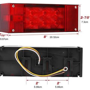 Kit d'éclairage <span class=keywords><strong>de</strong></span> <span class=keywords><strong>remorque</strong></span> <span class=keywords><strong>rectangulaire</strong></span> submersible à profil bas 12V LED rouge nouveau pour bateau <span class=keywords><strong>remorque</strong></span> camion - Product Image 2