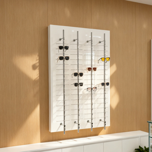 Tùy chỉnh LED thắp sáng Acrylic kính hiển thị đứng Wall Mount Kính mát hiển thị giá có thể khóa quang khung hiển thị thanh - Product Image 4