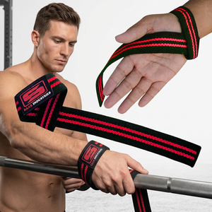 SAAR INDUSTRIES Customizable 2 Stripes Design Lightweight Breathable Neoprene Padding Wrist Support <b>Straps</b> Unisex Body Building - Product Image 1