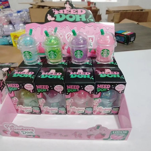 Nouveaux jouets sensoriels Schylling Glitter Needoh Star Buck Boba Drink Squishy, bonbons à presser, maltose, thé au lait Boba, boisson Squishy - Product Image 1