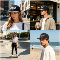 Gorra de Alta Calidad de Algodón para Exteriores con Visera Plana y Cierre a Presión, con Logotipo Personalizado y Talla Ajustable