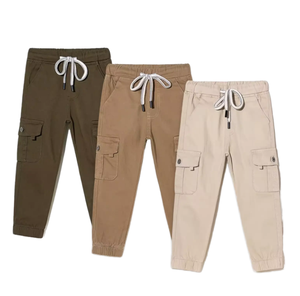 Pantalones Cargo para Niño, Impermeables, a la Moda, Ligeros, de Color Sólido, Cintura Elástica, 100% Algodón, con Múltiples Bolsillos, Venta al Por Mayor - Product Image 4