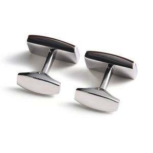 Mancuernillas de Regalo para Camisa de Hombre con Diseño Rectangular y Adhesivo Epóxico Color Marrón - Product Image 4