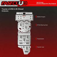 Plaque de protection de châssis en alliage d'aluminium 8 mm pour Toyota PRADO LC250-2.8T, finition aluminium naturel, position des trous d'origine, FASTCULB
