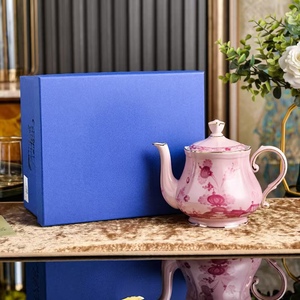 Luxurious <b>rose</b>-red Italian-style porcelain coffee pot sugar jar and milk jar set, suitable for both hotels and households. - Product Image 1