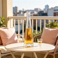 Bouteille vide de 200 ml en verre noir mat, forme animale unique, pour vin, vodka, whisky, brandy, gin, rhum, tequila, spiritueux, liqueur, avec bouchon
