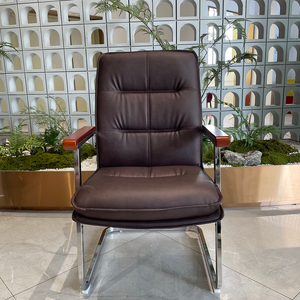 Modern Ergonomic Visitor CantileverGenuine Leather Luxury Conference Room <strong>Chair</strong>,executive Office Visitors <strong>Chairs</strong> Without Wheels - Product Image 2
