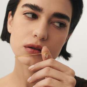 925 스털링 실버 이니셜 레터 펜던트 목걸이 18k 금도금 대문자 알파벳 참 목걸이 여성 남성 고급 주얼리 - Product Image 5