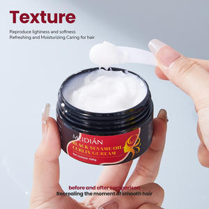 Crema para Rizos con Aceite de Sésamo Negro, Mascarilla Capilar Hidratante, Acondicionador para Cabello Seco y Suave, Productos de Cuidado Personal y Belleza - Product Image 4