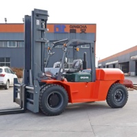 Chariot élévateur diesel robuste de 10 tonnes pour conteneurs portuaires Qingcha avec positionneur de fourches