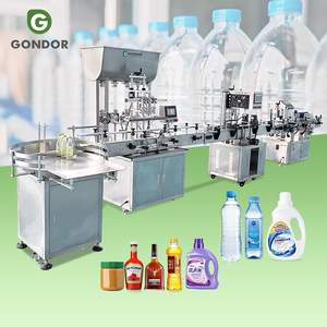 Machine de remplissage et d'étiquetage automatique de bouteilles de boissons liquides à 4 buses (1 ml - 1 l) pour l'huile d'olive - Product Image 1