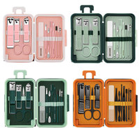 Kit de manucure multifonction en acier inoxydable à prix de gros, ensemble de voyage portable et durable avec emballage en boîte pour la beauté