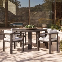 Fauteuil de salle à manger en aluminium pour patio avec coussin imperméable, chaise de salle à manger extérieure pour villa, jardin, terrasse