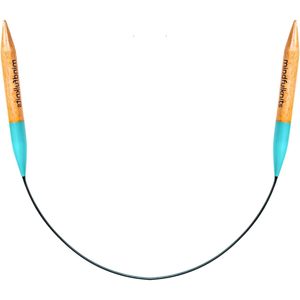Aiguilles à tricoter circulaires en bois de hêtre de 9 mm, 16 pouces, de différentes couleurs, finition Teal, pour couture à la main - Product Image 1