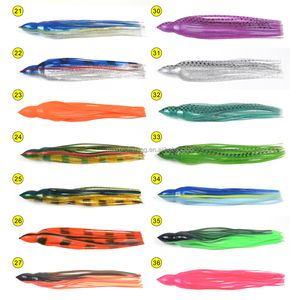 Falda de Pesca de Arrastre para Grandes Capturas, de PVC Plástico de 6 Pulgadas, con Rayas Azules, Plateadas y Rosas, para Señuelos de Marlin - Product Image 4