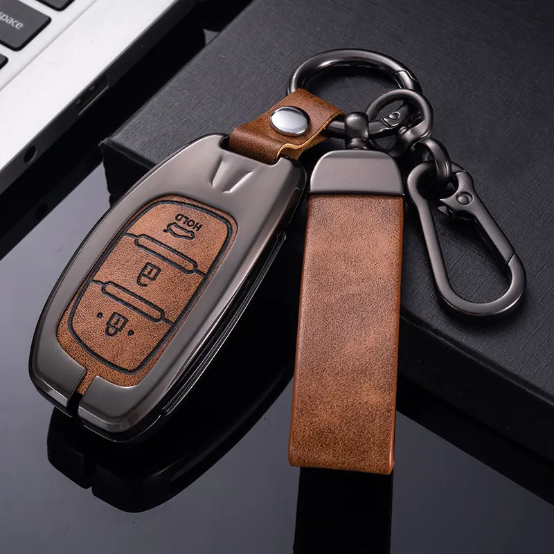 Hyundai I30 Getz Sonata Staria için Metal çinko alaşımlı malzeme araba anahtarlık kapak anahtar çantası araba anahtarı durum tutucu aksesuar kılıfı