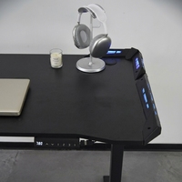 Bureau de jeu ergonomique réglable en hauteur, bureau debout motorisé électrique pour joueur de PC professionnel, bureau à domicile