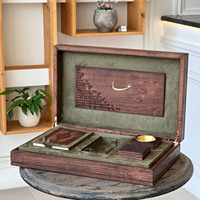 Coffret Cadeau Diffuseur d'Arômes en Velours Violet, Coffret Organisateur de Bâtonnets d'Encens en Bois de Luxe, Boîte d'Emballage pour Huiles Parfumées