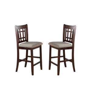 DB Neena Juego de 2 Sillas de Restaurante Marrones Silla de Altura con Asiento Tapizado Beige - Product Image 1