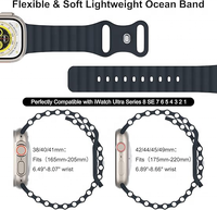 Vente en gros de bracelets de montre en caoutchouc Ocean imperméables, boucle à pression, pour montre 42 mm/46 mm/49 mm