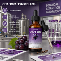 Extrait de pépins de raisin OEM Botanical Nutrition 60 mL en flacon compte-gouttes, complément alimentaire liquide quotidien pour adultes