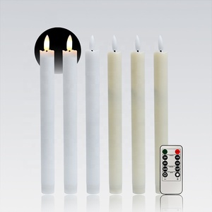 Alla moda cera bianca 3D vera fiamma lunga asta LED candele elettriche per la decorazione della casa matrimoni natale - Product Image 2