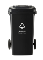 Conteneur en plastique extérieur à roulettes de 100 litres