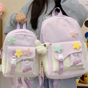 Cute Color-Blocking Student Travel <b>Backpack</b> for Girls Dopamine-Style High-Appearance Children's Versatile Lightweight <b>Backpack</b> - Product Image 4