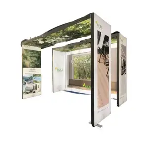 New Trade Festival hot combined SEG folding frameless fiber fabric light box 6*3 portable display