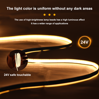 Bande LED COB 24V DC de l'usine SXZM, haute densité 384 LED/m, éclairage ultra-fin 5mm sans points lumineux pour le bricolage
