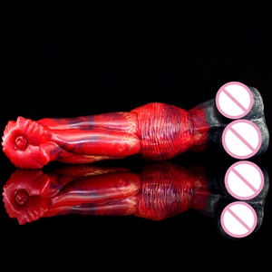 Fantastic Long Animal <b>Dildo</b> Curved Flexible Soft Silicone Monster <b>Dildo</b> With Knot Waterproof G-spot Stimulation for Women - Product Image 2
