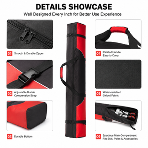 Sac de <span class=keywords><strong>ski</strong></span> simple entièrement rembourré en polyester robuste, imperméable, pour le transport de <span class=keywords><strong>ski</strong></span> et de snowboard, pour le rangement des équipements de sports de plein air - Product Image 4