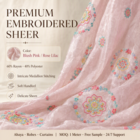 Tissu Voile Brodé de Luxe 60% Rayonne 40% Polyester pour Vêtements de Mode