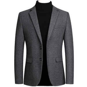Nouvelle <span class=keywords><strong>veste</strong></span> de costume épaisse pour <span class=keywords><strong>homme</strong></span> 2026, coupe ajustée à un bouton, manteau sport en laine pour l'hiver, <span class=keywords><strong>blazer</strong></span> quotidien pour <span class=keywords><strong>homme</strong></span> d'affaires - Product Image 4