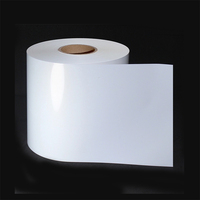 Rouleau géant d'étiquettes autocollantes en vinyle PP polyester brillant argenté, résistant à l'eau, imprimable pour imprimantes jet d'encre