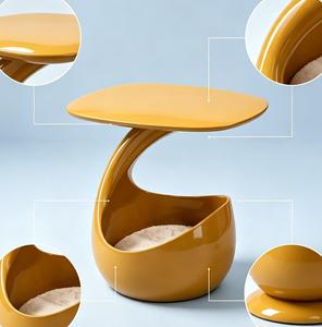 Enclosed Cat Bed <b>End</b> <b>Table</b> 2 in 1 Modern Accent <b>Table</b> with Cat House Stylish Side <b>Table</b> Nightstand with <b>Storage</b> Human-Pet Coe - Product Image 1