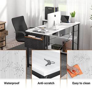 Tables d'étude d'ordinateur portable de conception moderne de bureau à domicile en forme de L en bois blanc de luxe avec la meilleure <span class=keywords><strong>imprimante</strong></span> <span class=keywords><strong>pour</strong></span> l'usage de coin - Product Image 5