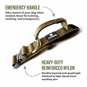 कस्टम समायोज्य भारी शुल्क सामरिक कुत्ते कॉलर के साथ हैंडल कोबरा बकल सामरिक कुत्ते कॉलर एक हाथ त्वरित रिलीज कुत्ते कॉलर - Product Image 4