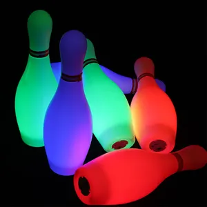 Light Up Bowling Ball Toys Set Bowling Pins Toy Game With 10 Pins 2 Balls Fun Sports Games For Kids Toddler Indoor