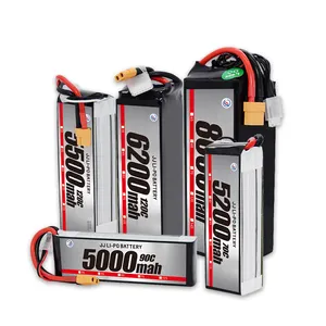 Grosir baterai Drone 5000mah 5200mah 5500mah 6200mah 8000mah 3s11.1v 4s14.8v 6s22.2v Tingkat pengeluaran tinggi baterai lipo kustom