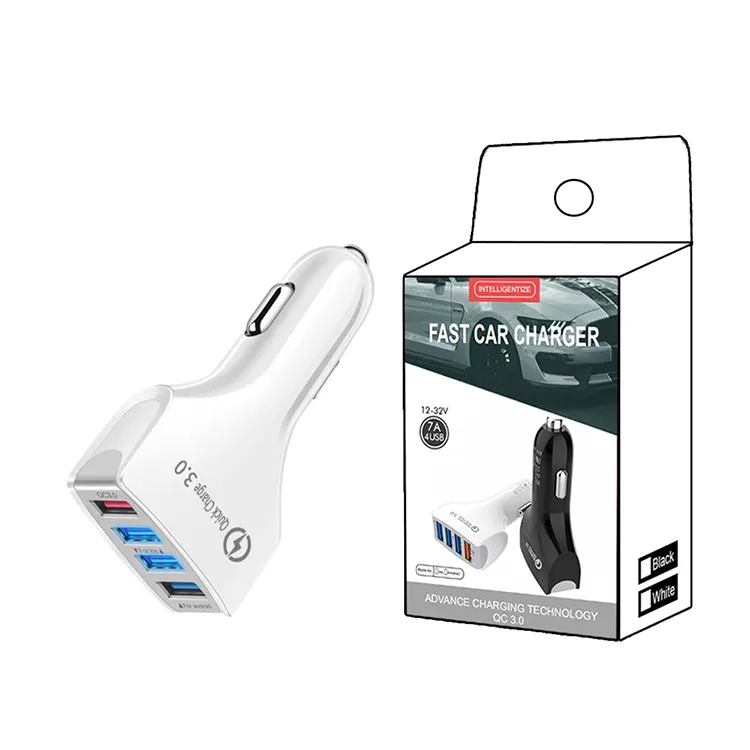 4 Porta USB Smart Caricabatteria Da Auto Adattatore QC3.0 Veloce di Ricarica per il Telefono Mobile Del Computer Portatile Lettore MP3