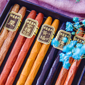 Ensemble de 5 paires de baguettes japonaises coréennes en bois naturel, ensemble cadeau léger avec étui, baguettes en bois naturel - Product Image 6