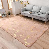 Tapis rectangulaire antidérapant en fourrure métallique, accessoire de sol doux pour chambre à coucher, salon, canapés