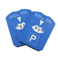 Disque de stationnement personnalisé avec logo imprimé, horloge de stationnement pour véhicule, affichage de l'heure, avec jauge de pression des pneus et grattoir à glace