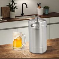 COOL DRAGON Factory Outlet 2L / 4L / 5L Growler à bière à double paroi en acier inoxydable poli pour bière pression, Mini fût