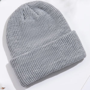 Bonnet d'hiver tricoté sans couture, style pêcheur, avec revers, chaud, motif imprimé, 100% coton, unisexe adulte - Product Image 1
