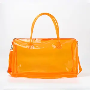 纯色防水行李袋透明可爱旅行定制袋时尚透明pvc手提袋