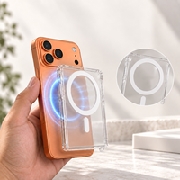 Porte-cartes transparent avec fermeture à clip pour cartes TCG et cartes de crédit, design tendance, matériau PC, accessoires pour téléphone